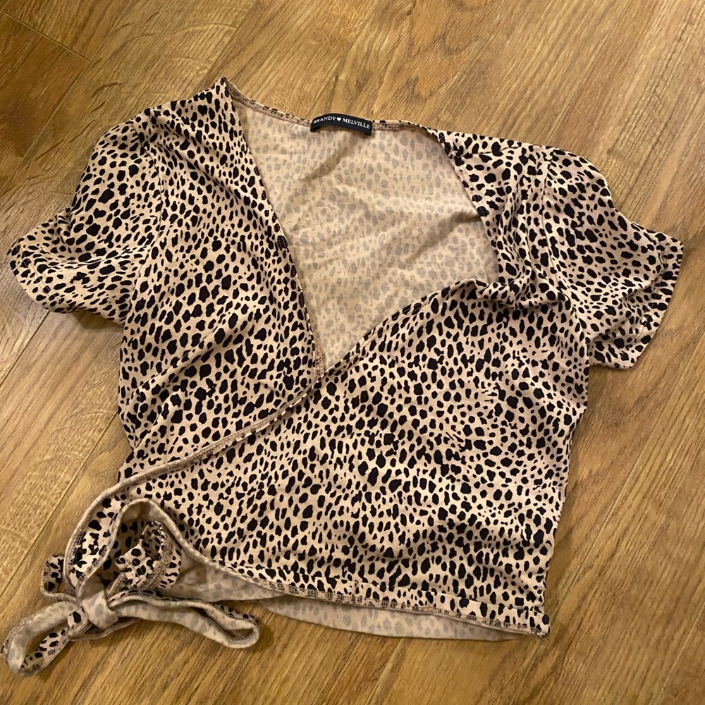 Brandy Melville Cheetah Wrap Top - One Size